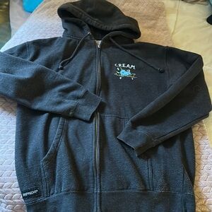 Rip n Dip thick cotton zip up hoodie jacket coat with graphics on front & back M